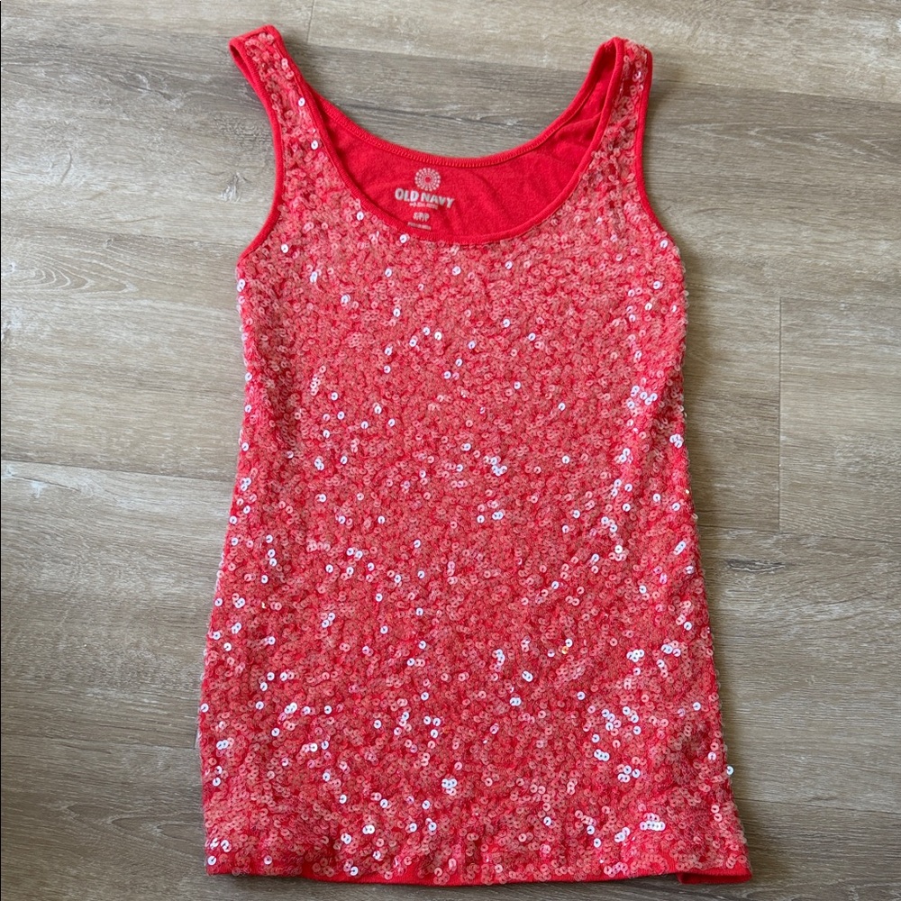 Old Navy Vintage Red Sequin Tank